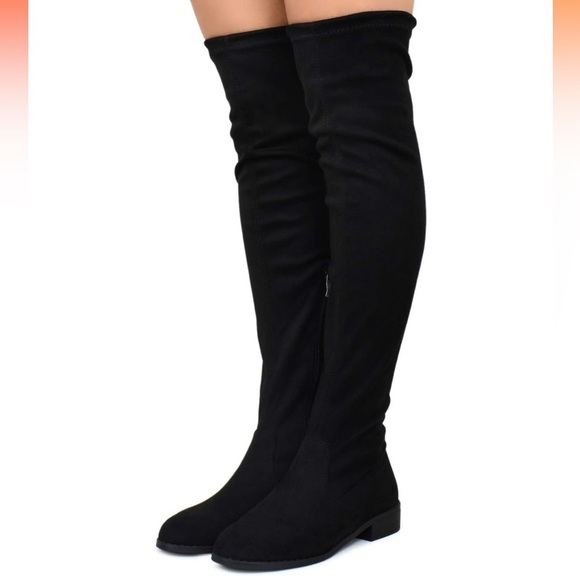 Black Over-the-Knee Women's Boots - Picture 4 of 16